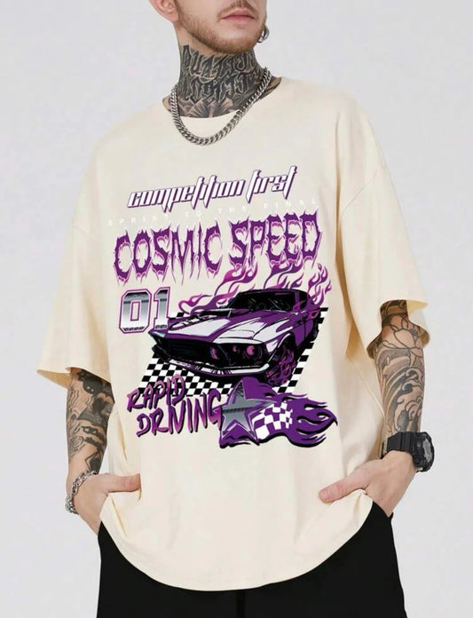 Cosmic speed Graphic Drop shoulder T-shirt