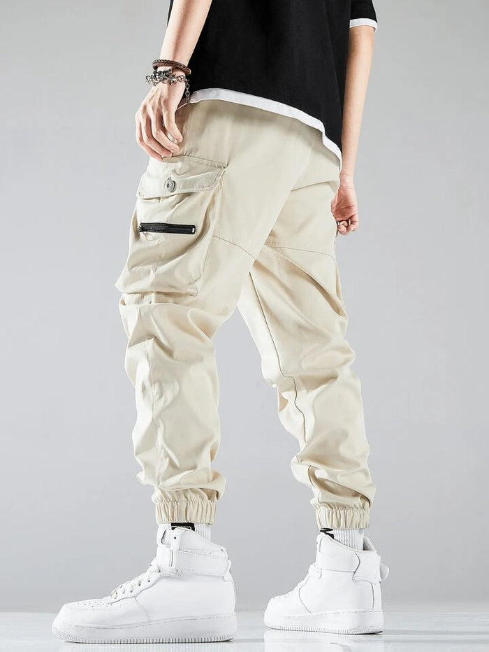 Manfinity Men Flap Pocket Side Drawstring Waist Trouser