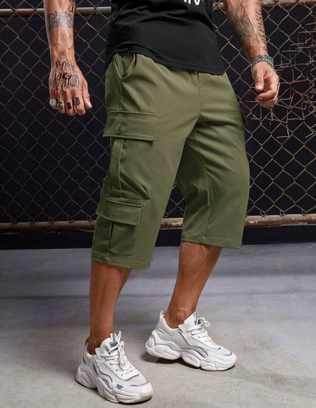 Flip Pocket Drawstring Waist Shorts