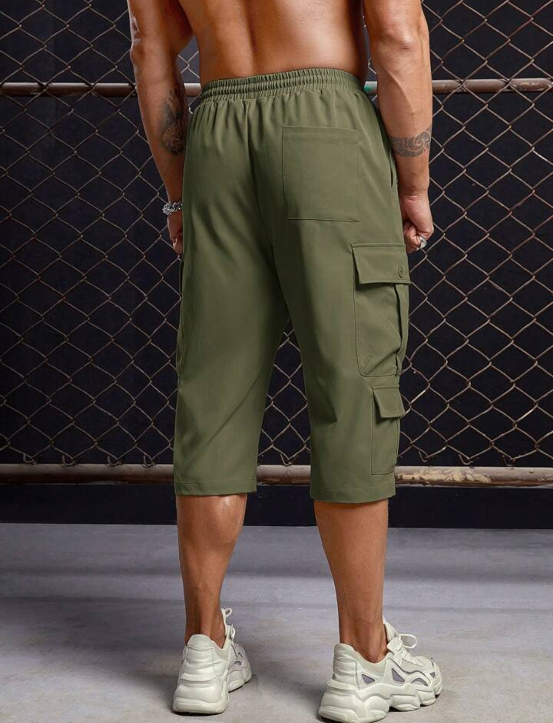 Flip Pocket Drawstring Waist Shorts