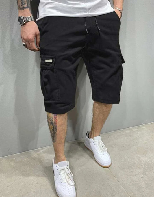 Flip Pocket Drawstring Waist Shorts