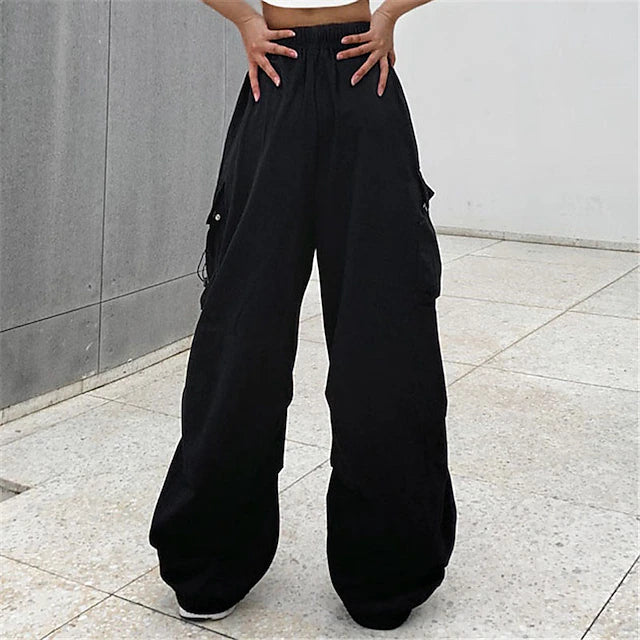 Women's Cargo parachutepants Wide Leg Trousers Baggy